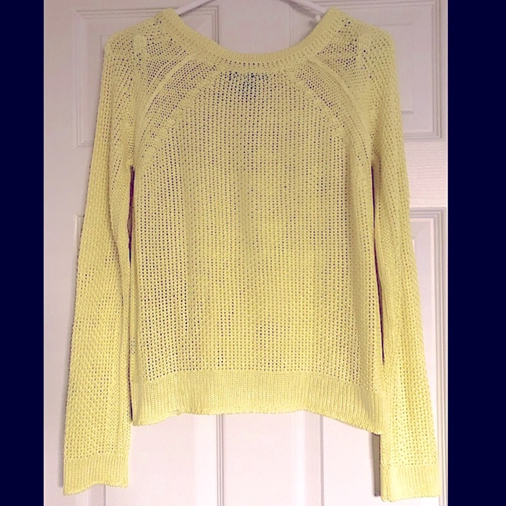 F21 Vibrant Yellow Knit Long Sleeve Sweater Top | small - Picture 2 of 6